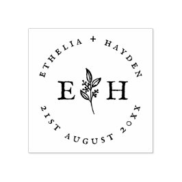 Rustikale Zweigniederlassung im Freien Hochzeitsta Gummistempel