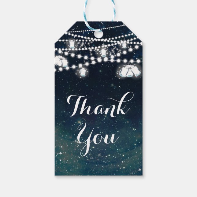 Rustikaler Abend Night Sky Mason Jar Lights Gefall Geschenkanhänger (Vorderseite)