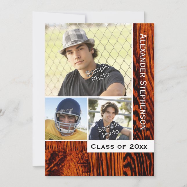 Rustikaler Abschluss Einladung (Vorderseite)