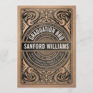 Rustikaler Abschluss GRILLEN Party Einladungen Kra