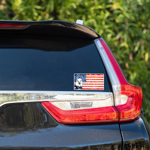 Rustikaler Adler auf amerikanischer Flagge Aufkleber