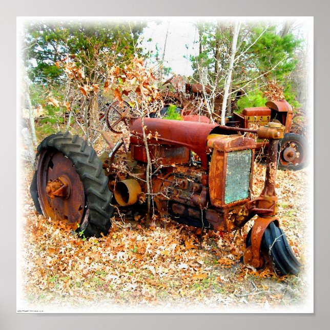 Rustikaler alter Junk Yard Farm Traktor Poster (Vorne)