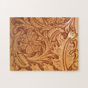 rustikaler, altes Westkuppelleder Western Puzzle