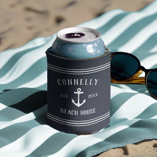 Rustikaler Anker Personalisiert Beach House Dosenkühler (Von Creator hochgeladen)