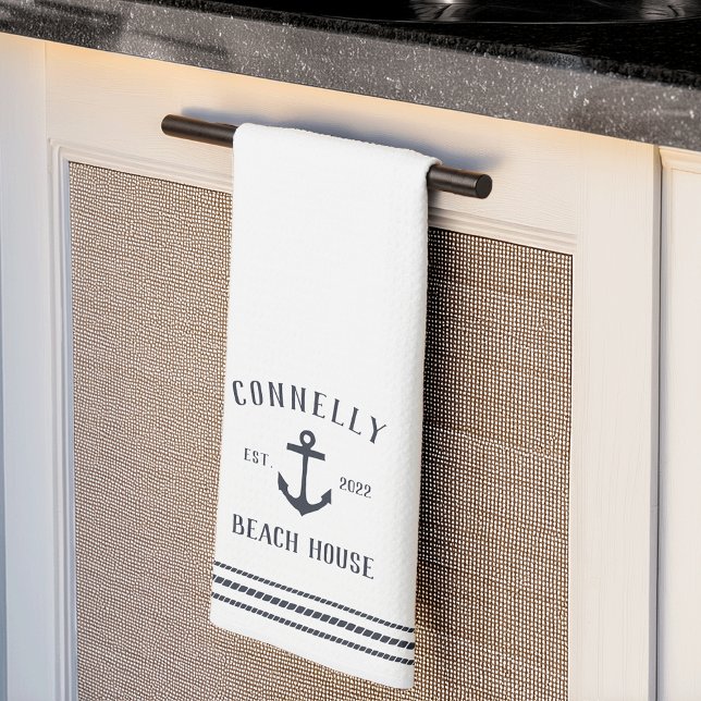 Rustikaler Anker Personalisiert Beach House Geschirrtuch (Von Creator hochgeladen)