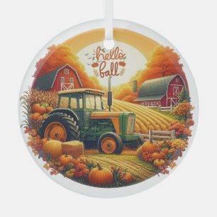 Rustikaler/antik inspirierter Herbst auf dem Bauer Ornament Aus Glas