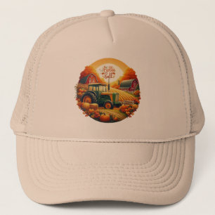 Rustikaler/antik inspirierter Herbst auf dem Bauer Truckerkappe