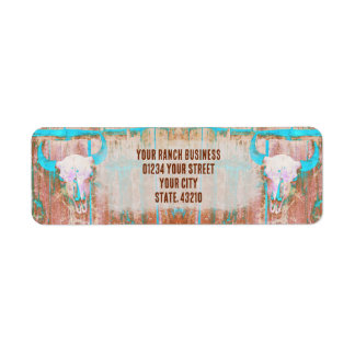Rustikaler Aquamarin Grunge Texture Western Bull S