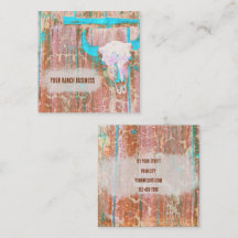 Rustikaler Aquamarin Grunge Texture Western Bull S