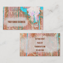 Rustikaler Aquamarin Grunge Texture Western Bull S