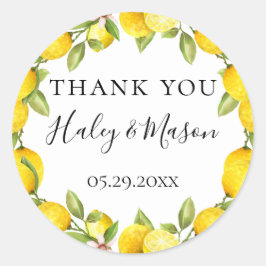 Rustikaler Aquarellrahmen Vielen Dank für Ihr Inte Runder Aufkleber