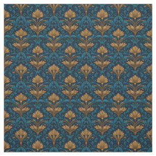 Rustikaler Art Nouveau in Blau mit fettem Vintage- Stoff