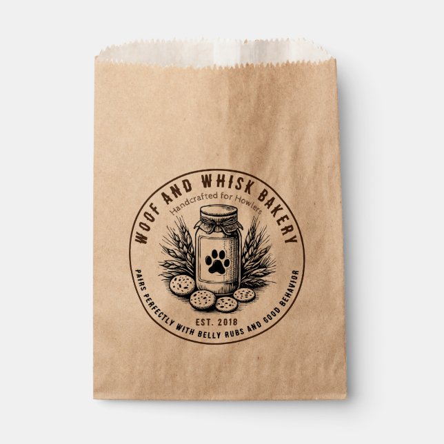 Rustikaler Artisan Bakery Hündchen Geschenktütchen (Vorderseite)