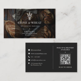Rustikaler Artisan-Sauerteig-Bäckerei-QR-Code Visitenkarte