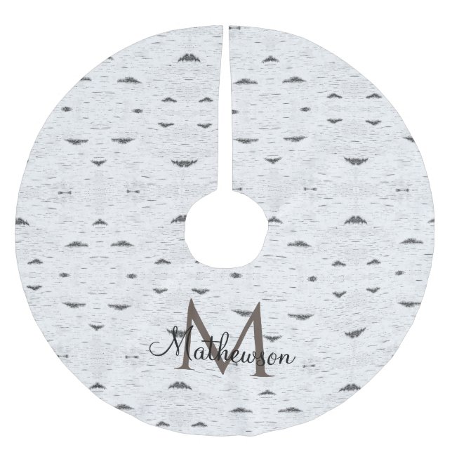 Rustikaler Asp Rustikaler Aspen Bark Weihnachtsbau Polyester Weihnachtsbaumdecke (Vorderseite)