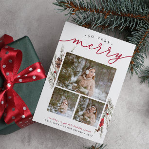 Rustikaler Ast   Urlaub-Fotocollagenkarte Feiertagskarte