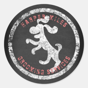 rustikaler Aufkleber mit dem Logo eines kreidigen 