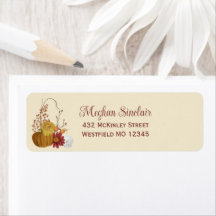 Rustikaler Autumn Floral Pumpkin Return Address La