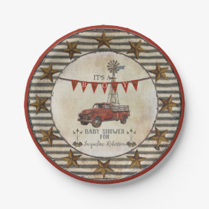 Rustikaler Baby-Duschen-Vintager Pappteller