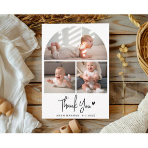 Rustikaler Baby Shower Dankeschön-Foto Postkarte