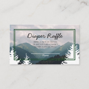 Rustikaler Babyparty-WindelRaffle Begleitkarte