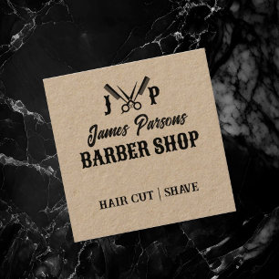 Rustikaler Barbershop Hair Stylist Barber Shop Quadratische Visitenkarte