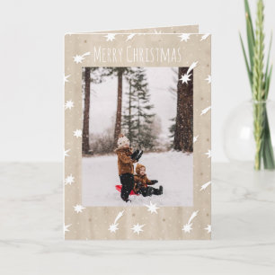 Rustikaler Bastelpapier-Weihnachtsstern Foto Feiertagskarte