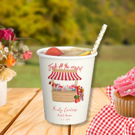 Rustikaler Bauer frisch vom Markt Brautparty Pappbecher