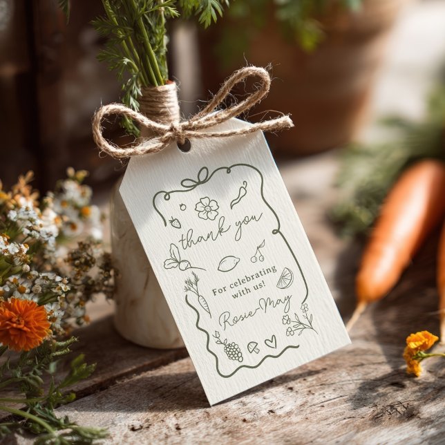 Rustikaler Bauer-Markt für die lokale Babydusche Geschenkanhänger (Locally Grown Baby Shower Rustic Farmer’s Market Gift Tags)
