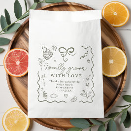 Rustikaler Bauer-Markt für die lokale Babydusche Geschenktütchen