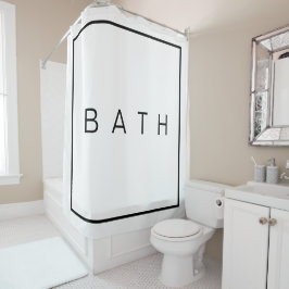 Rustikaler Bauernhauschic-weißes schwarzes Duschvorhang