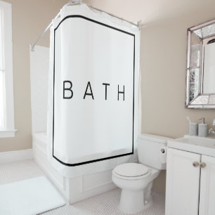 Rustikaler Bauernhauschic-weißes schwarzes Duschvorhang