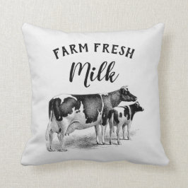 Rustikaler Bauernhof Frische Milchkühe Kalk Kissen