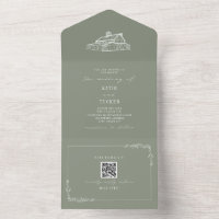 Rustikaler Bauernhof Hochzeitsfeier Grüne QR