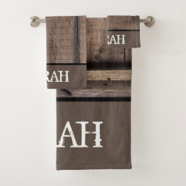 Rustikaler Bauernhof Holz braunen Stall gestört Badhandtuch Set