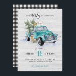 Rustikaler Bauernhof LKW | Weihnachtsfeier Einladung<br><div class="desc">Sind Sie bereit, von der Weihnachtsdekoration des Bauernhauses inspiriert zu werden? Es ist ein komfortabler und einladender Stil. Und dieser schöne türkisblaue Bauernstil ist etwas heller, heller und neutraler. Mit rustikalen Wäldern, Büffel und einem charmanten Vintagen LKW. Meist neutral mit einem Hauch von Weihnachten macht dieses Thema wirklich zeitlos. Fügen...</div>