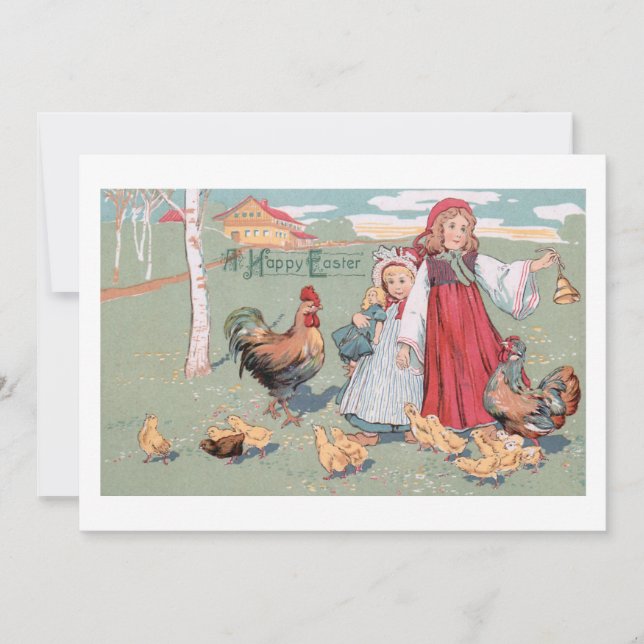 Rustikaler Bauernhof Vintag Happy Oaster Feiertagskarte (Vorderseite)