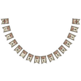 Rustikaler Bauernhof-Vintager roter Wimpelkette