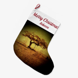 Rustikaler Baum Großer Weihnachtsstrumpf