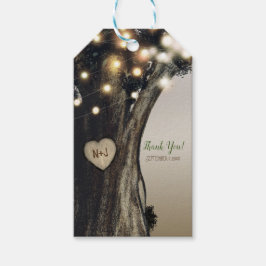 Rustikaler Baum & Licht Moderne Barnhochzeit Geschenkanhänger