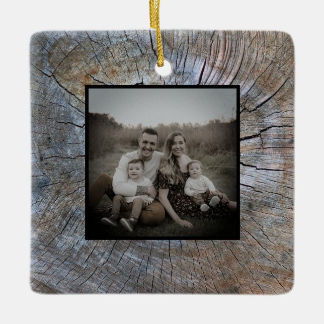 Rustikaler Baum-Ringelbaum, beängstigend Keramikornament (Vorderseite)