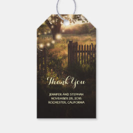 Rustikaler Baum und Lichter Geschenkanhänger