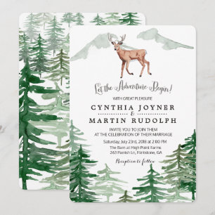 Rustikaler Baum zum Hochzeitsempfang Einladung