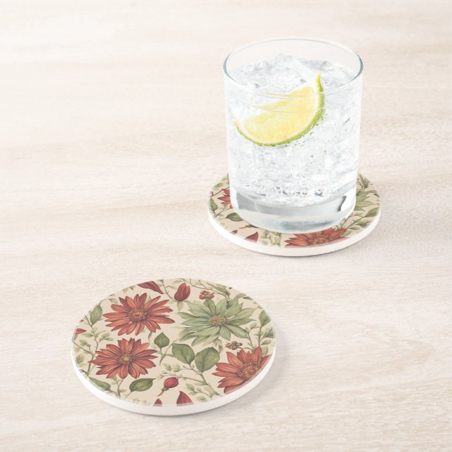 Rustikaler Beige-Brauner Ahorn Verlasst Herbsthoch Getränkeuntersetzer (Seite)