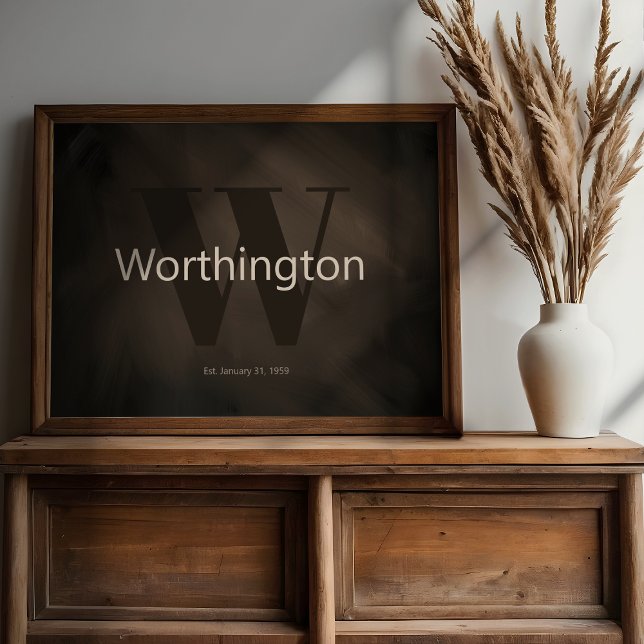 Rustikaler benutzerdefinierter Nachname-Farmhaus-D Poster (Von Creator hochgeladen)