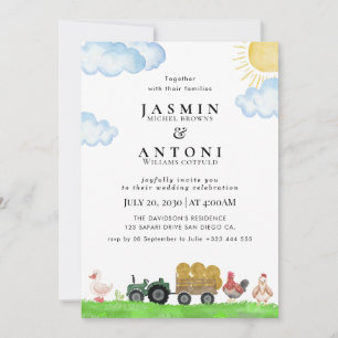 Rustikaler Bergwald Evergreen Tree Wedding Einladung