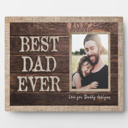 Rustikaler bester Vater je Liebe Sie Daddy Custom  Fotoplatte
