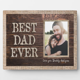 Rustikaler bester Vater je Liebe Sie Daddy Custom Fotoplatte