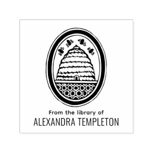 Rustikaler Bienenstock, fliegende Bienen #3 Biblio Permastempel