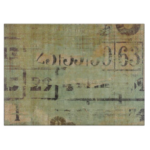 Rustikaler Bingo-Collagen-Bauernhof Schneidebrett